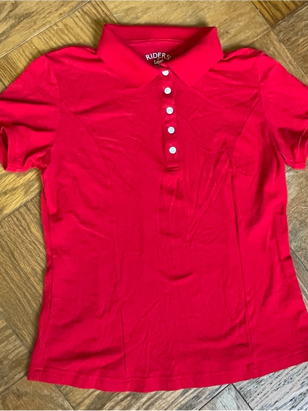 Womens Riders By Lee Red Polo Shirt Size Medium
